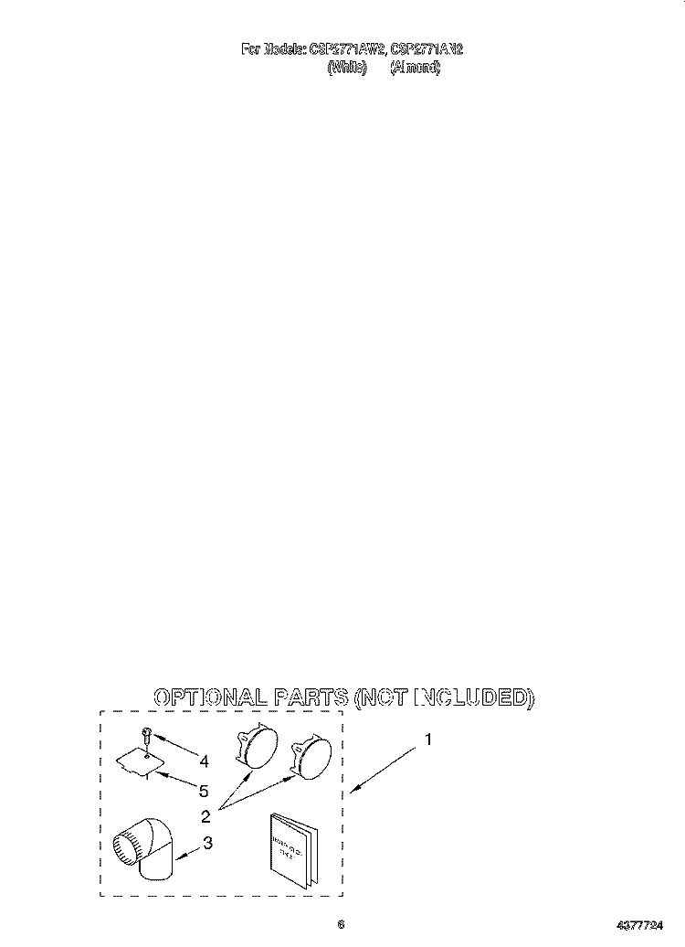 OPTIONAL Diagram and Parts List for CSP2771AN2  Whirlpool Dryer