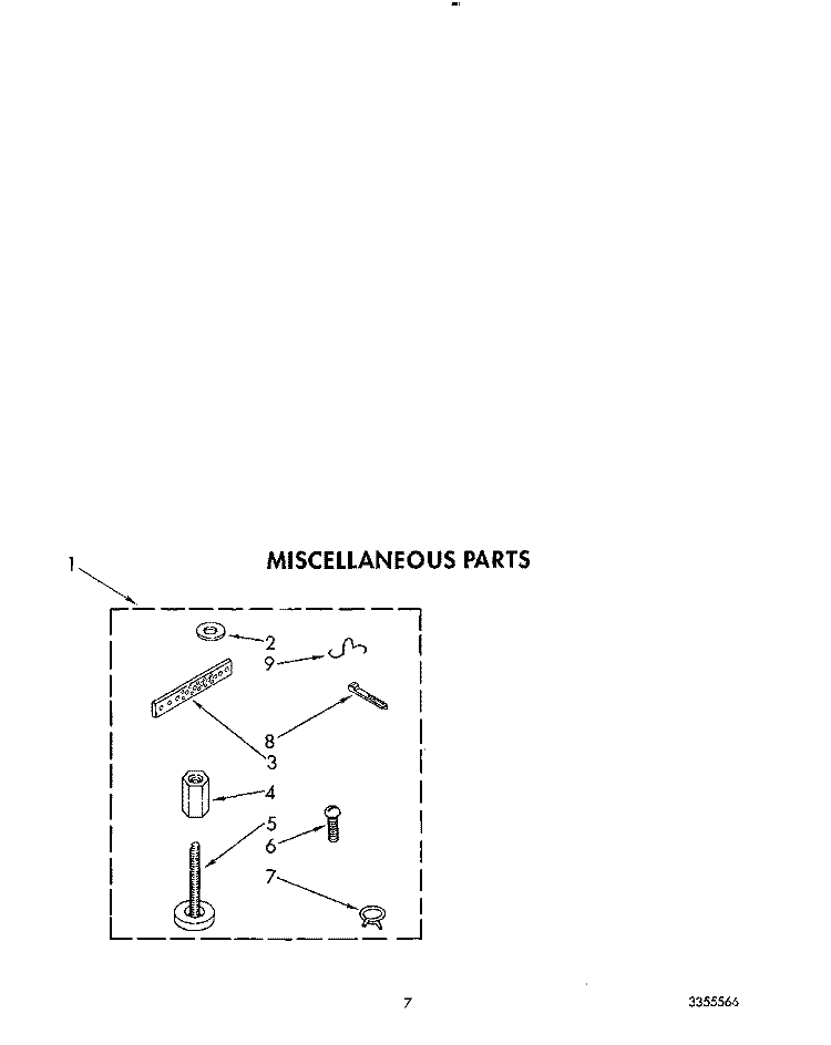 MISCELLANEOUS Diagram and Parts List for AL6245VW1  Whirlpool Washer