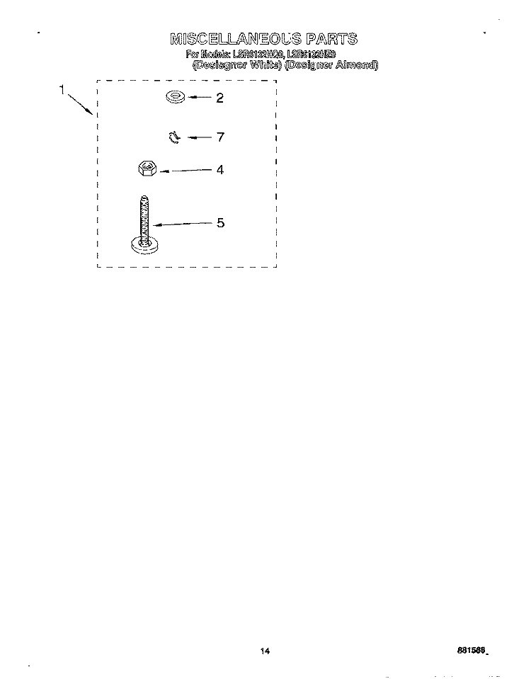 MISCELLANEOUS, LIT/OPTIONAL Diagram and Parts List for LSR6132HZ0  Whirlpool Washer