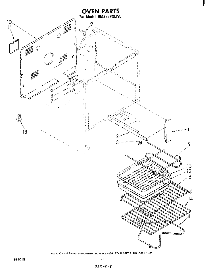 OVEN (CONTINUED) Diagram and Parts List for RM955PXLW0  Whirlpool Microwave Oven Combo