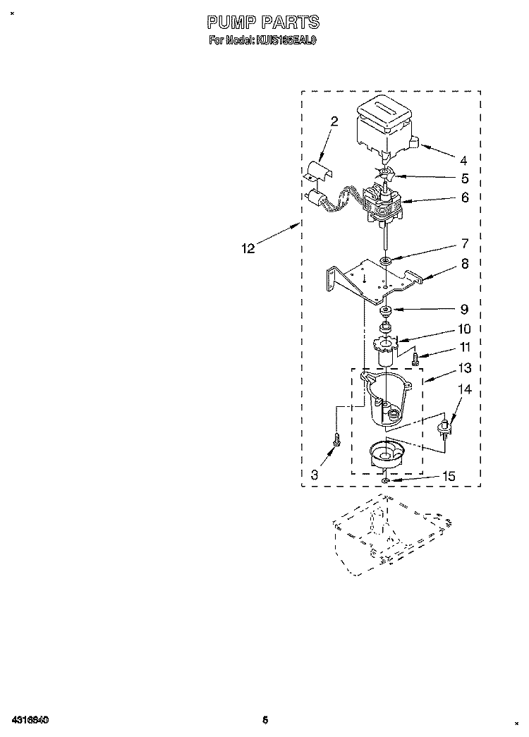 PUMP Diagram and Parts List for KUIS185EAL0  KitchenAid Ice Maker