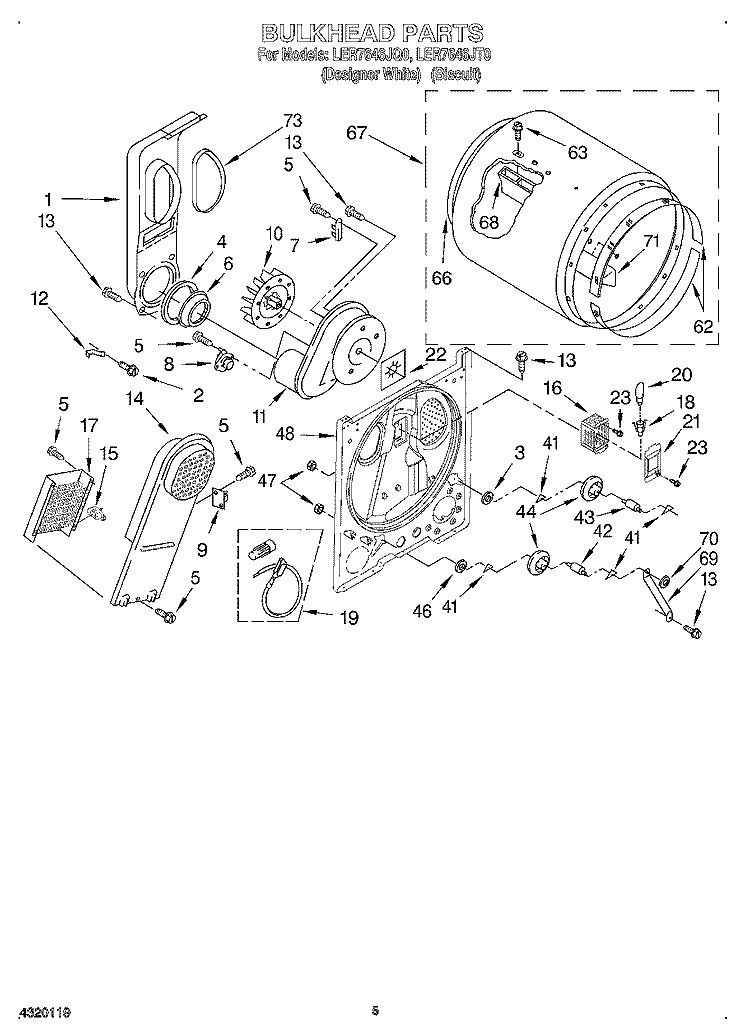 SECTION Diagram and Parts List for LER7646JQ0  Whirlpool Dryer
