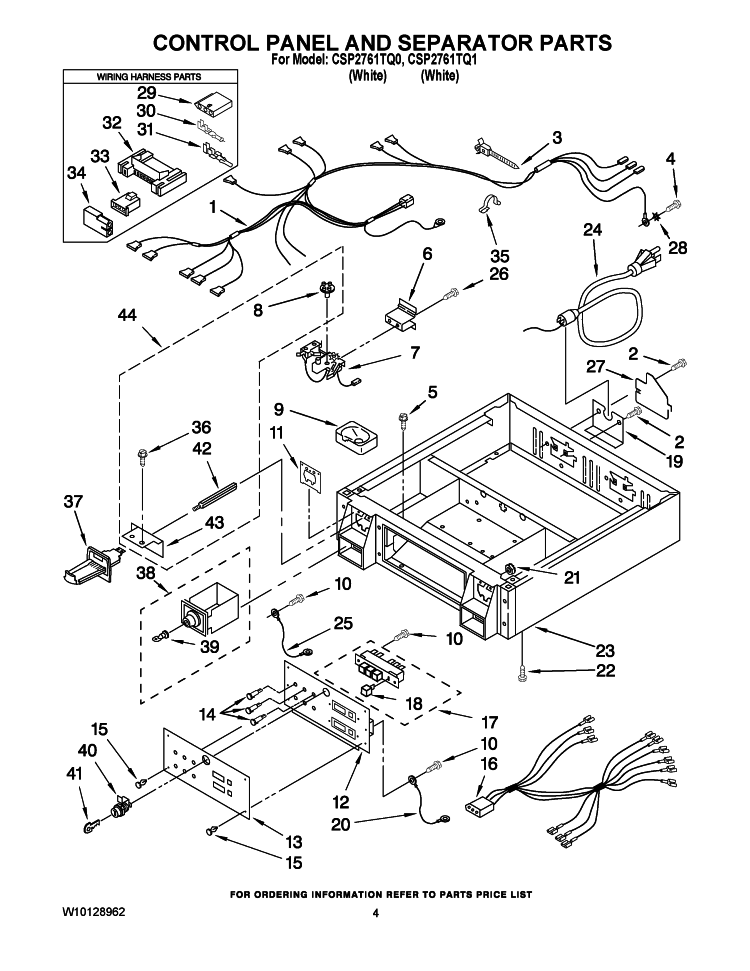 OPTIONAL PARTS (NOT INCLUDED) Diagram and Parts List for GU2300XTVB1  Whirlpool Dishwasher