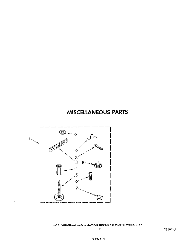 MISCELLANEOUS Diagram and Parts List for LA5558XSW0  Whirlpool Washer
