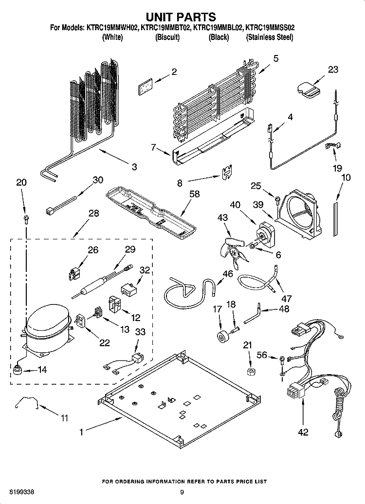 UNIT PARTS Diagram and Parts List for KTRC19MMBT02  KitchenAid Refrigerator