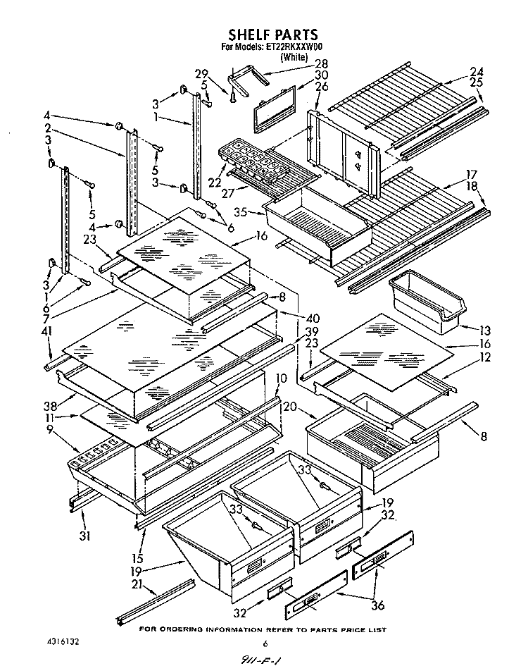 SHELF, OPTIONAL Diagram and Parts List for ET22RKXXW00  Whirlpool Refrigerator