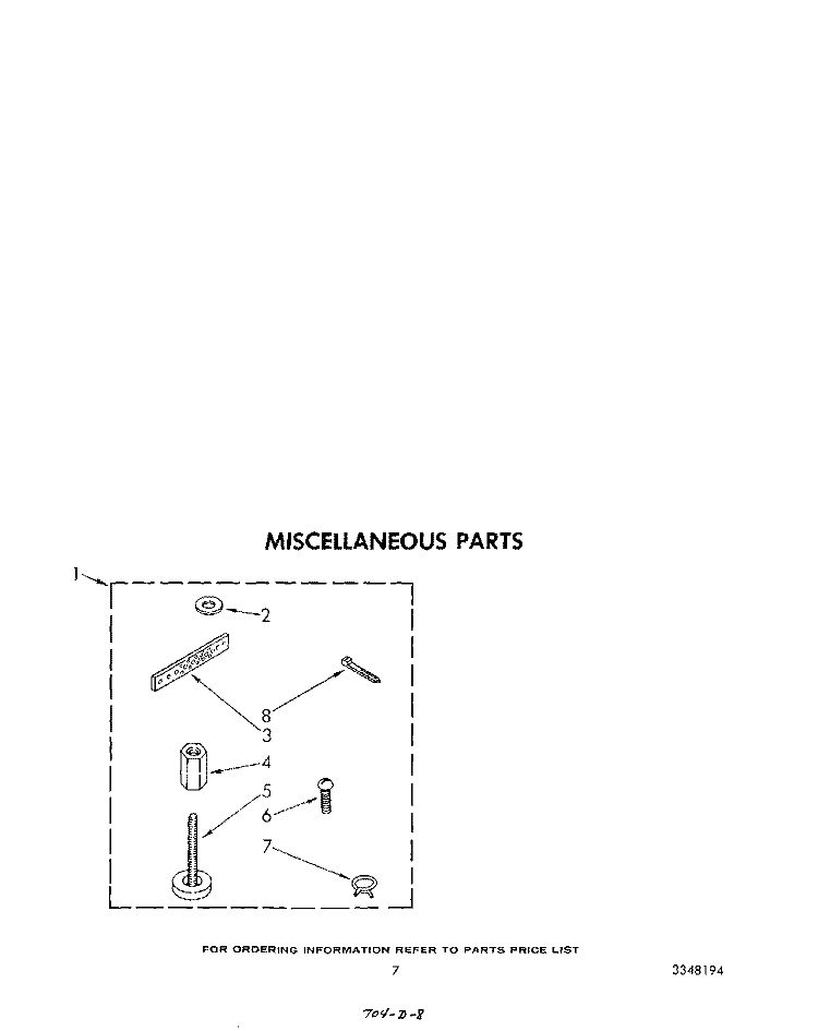 MISCELLANEOUS Diagram and Parts List for LA5530XSW1  Whirlpool Washer
