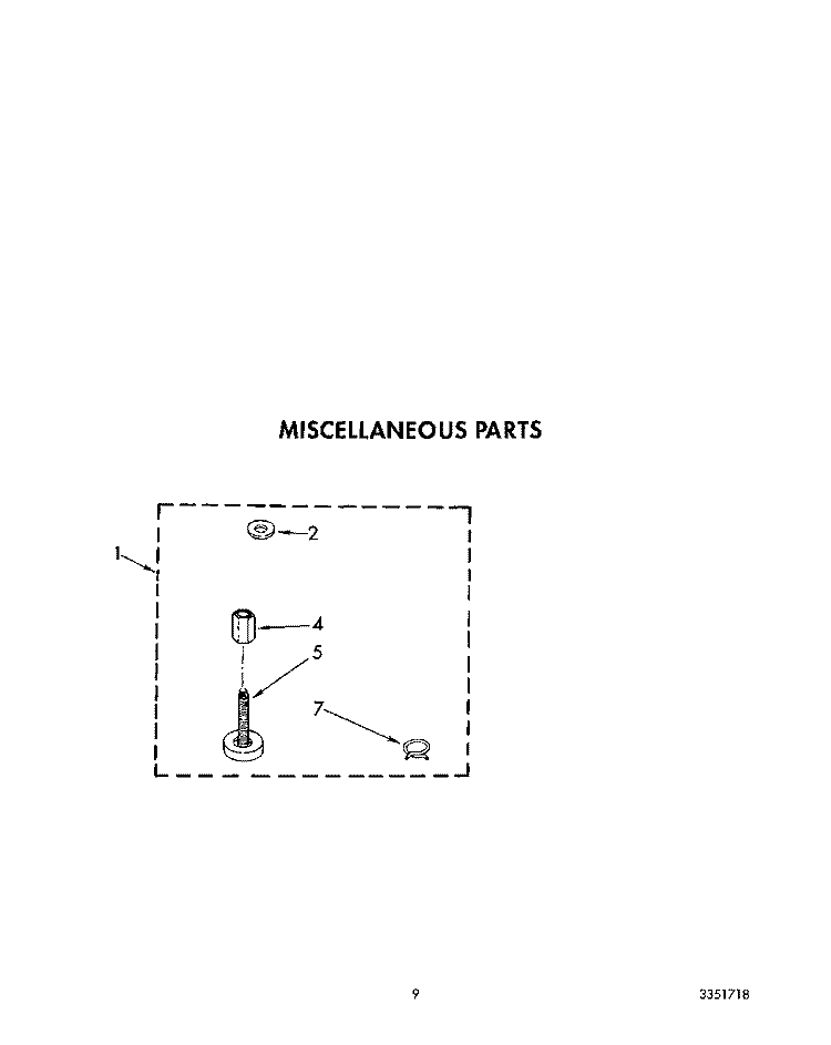 MISCELLANEOUS Diagram and Parts List for CA2452XTG0  Whirlpool Washer