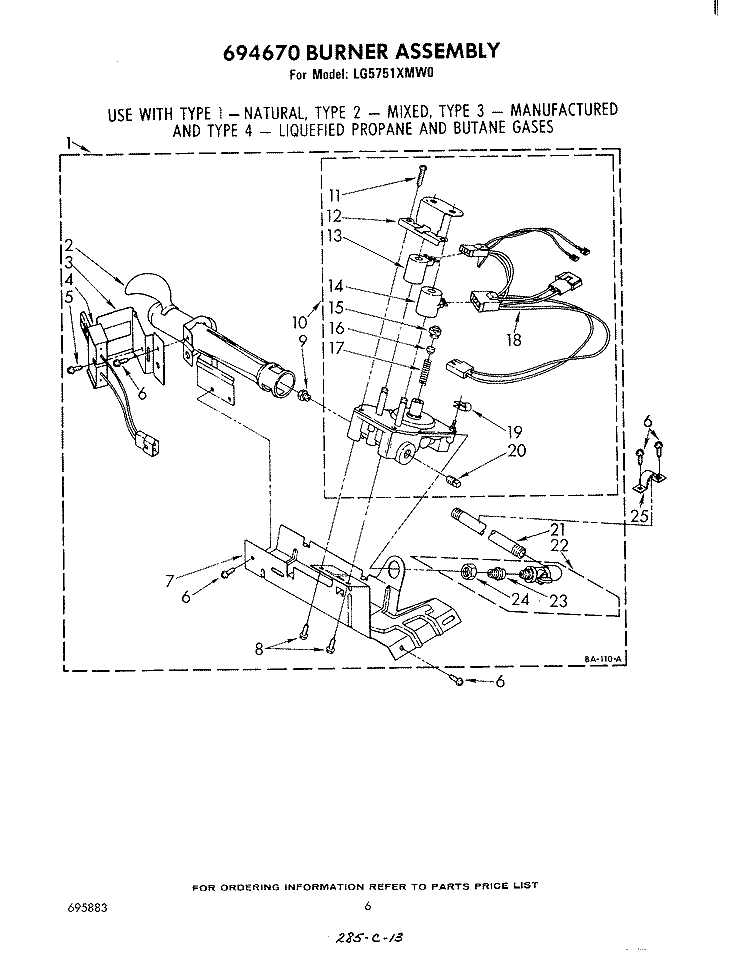 SECTION Diagram and Parts List for LG5751XMW0  Whirlpool Dryer