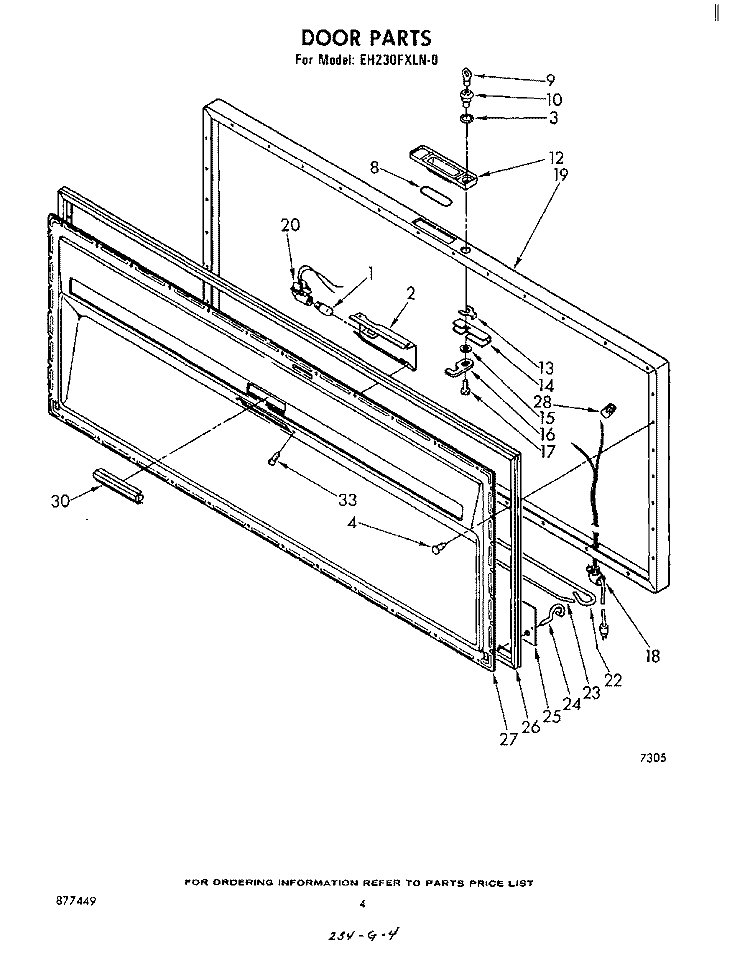 SECTION Diagram and Parts List for EH230FXLN0  Whirlpool Freezer