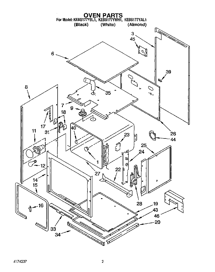 OVEN, OPTIONAL Diagram and Parts List for KEBS177YBL1  KitchenAid Wall Oven