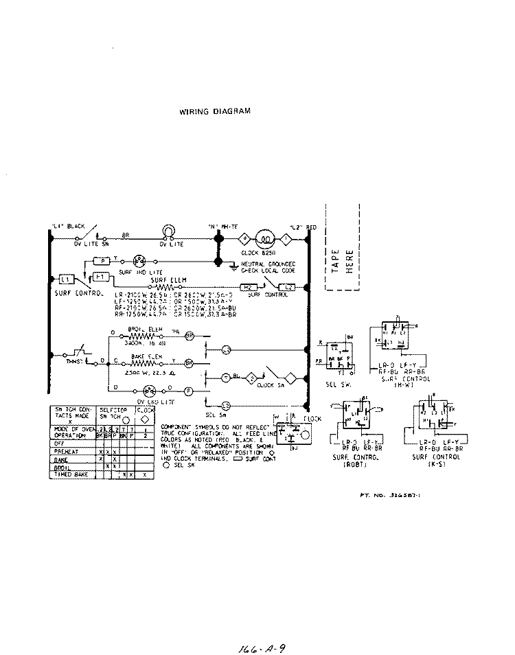 WIRING DIAGRAM Diagram and Parts List for 2265W0A  Roper Range