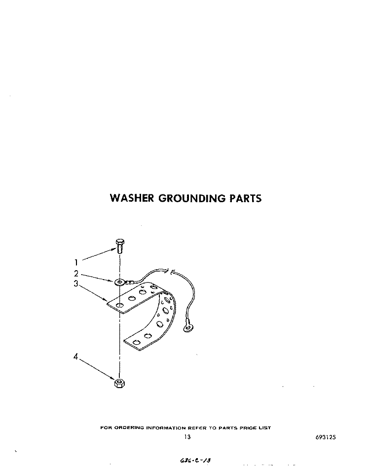 WASHER GROUNDING Diagram and Parts List for LT4900XSW1  Whirlpool Washer Dryer Combo