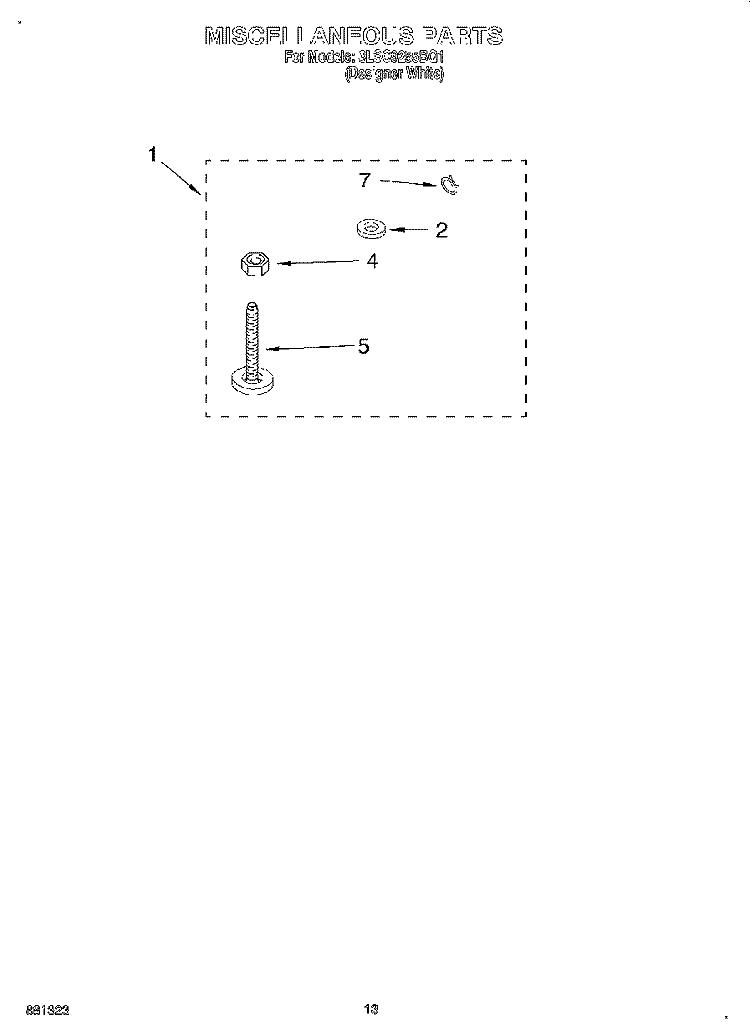 MISCELLANEOUS Diagram and Parts List for 3LSC9255BQ1  Whirlpool Washer