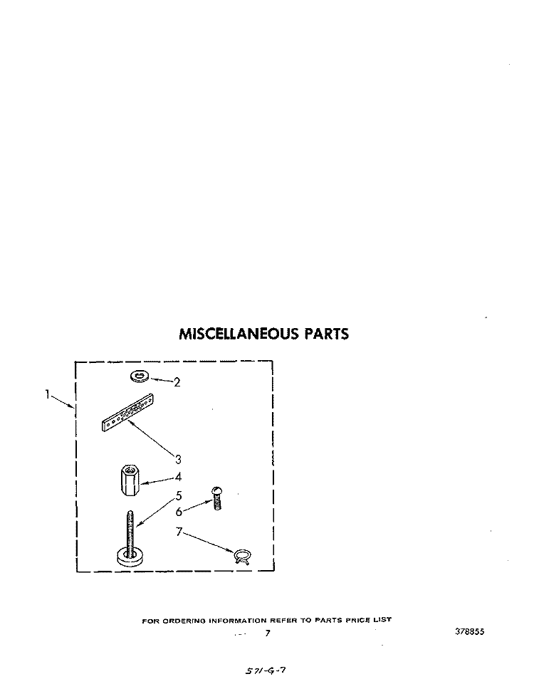 MISCELLANEOUS Diagram and Parts List for LA7700XPW0  Whirlpool Washer