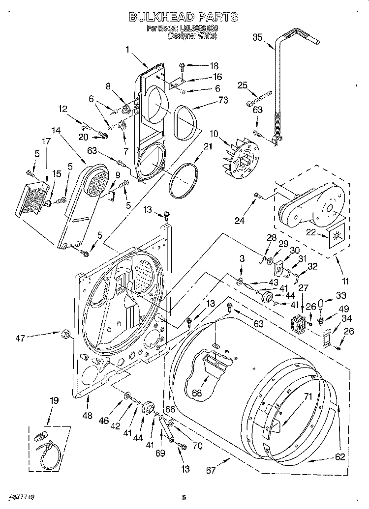 SECTION Diagram and Parts List for LEL8858EQ0  Whirlpool Dryer