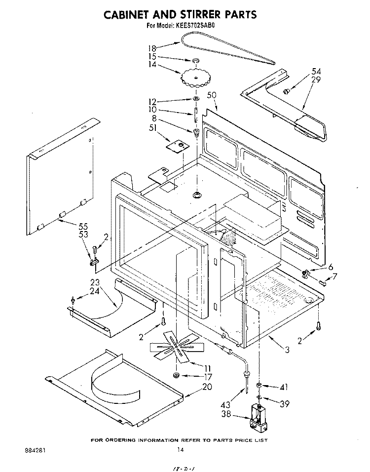 CABINET AND STIRRER Diagram and Parts List for KEES702SWB0  KitchenAid Microwave Oven Combo