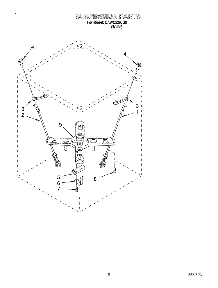 SUSPENSION Diagram and Parts List for CAWC529JQ0  Crosley Washer