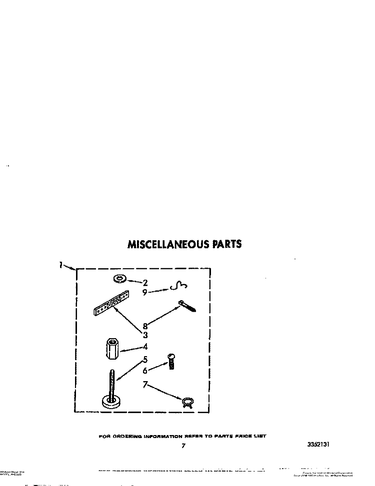 MISCELLANEOUS Diagram and Parts List for TAWL610WW0  Estate Washer