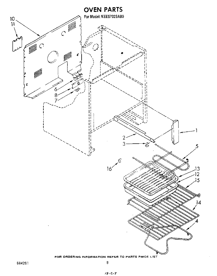 OVEN (CONTINUED) Diagram and Parts List for KEES702SWB0  KitchenAid Microwave Oven Combo