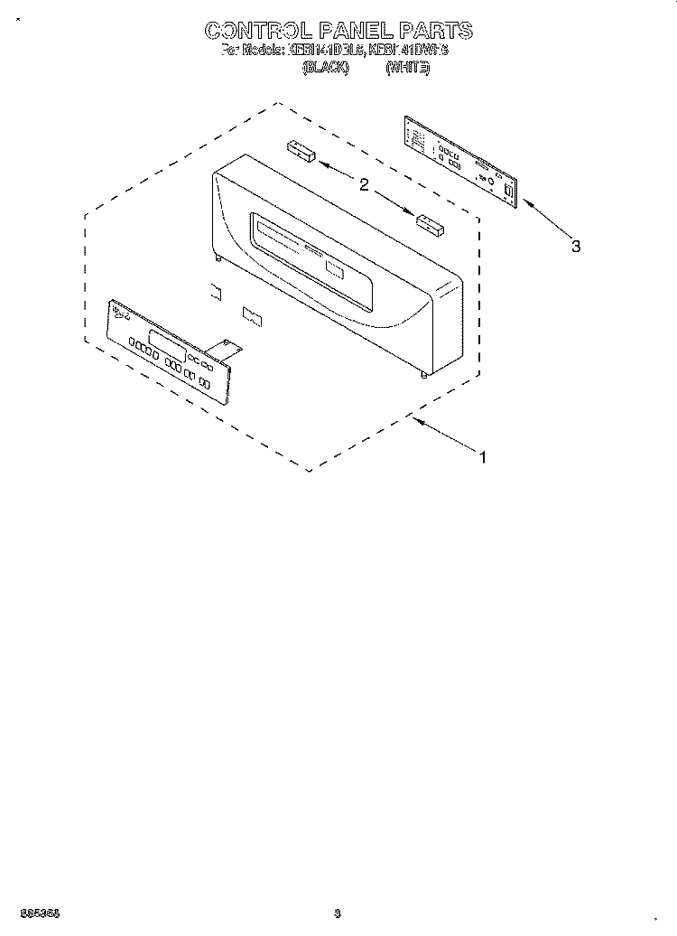 CONTROL PANEL, LITERATURE Diagram and Parts List for KEBI141DBL6  KitchenAid Wall Oven