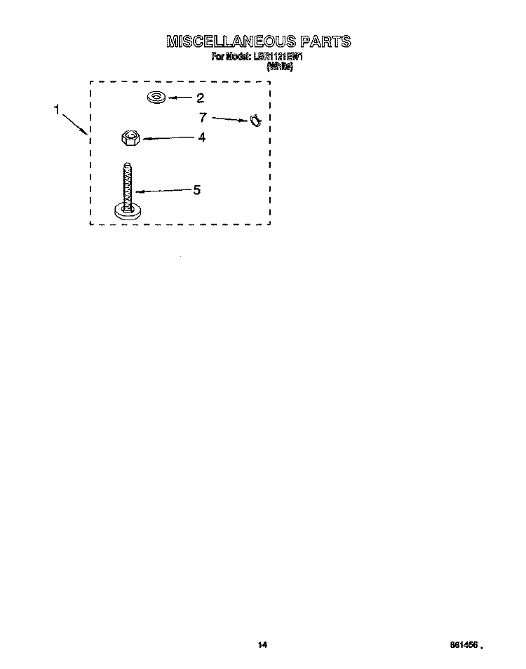 MISCELLANEOUS, LIT/OPTIONAL Diagram and Parts List for LBR1121EW1  Whirlpool Washer