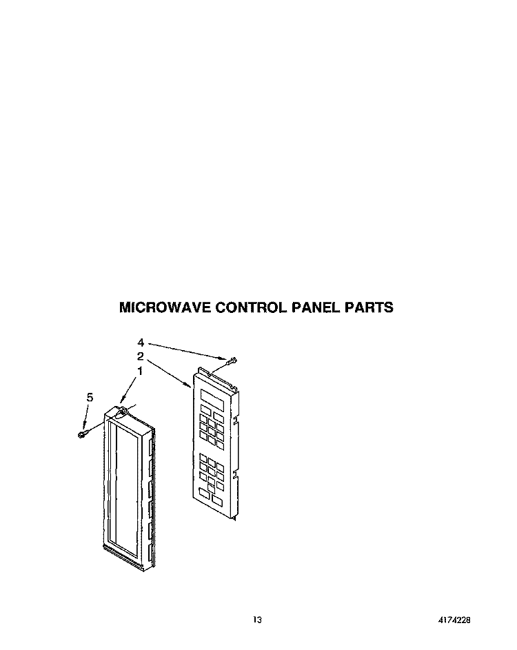 MICROWAVE CONTROL PANEL Diagram and Parts List for KEMS377XBL2  KitchenAid Microwave Oven Combo