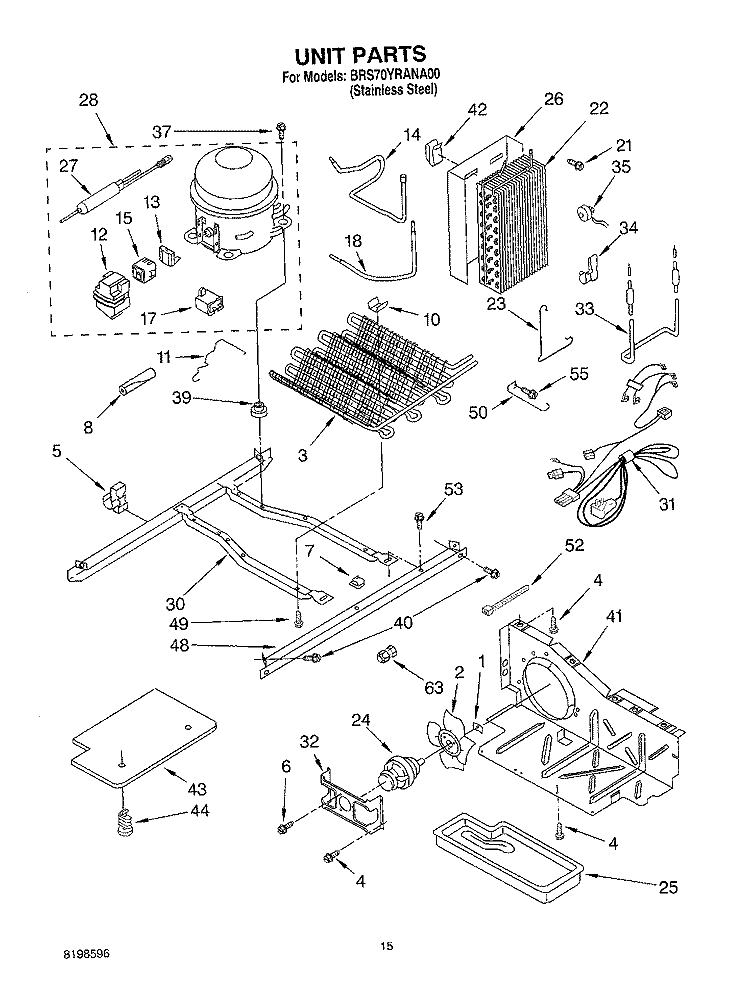 UNIT PARTS Diagram and Parts List for BRS70YRANA00  Whirlpool Refrigerator