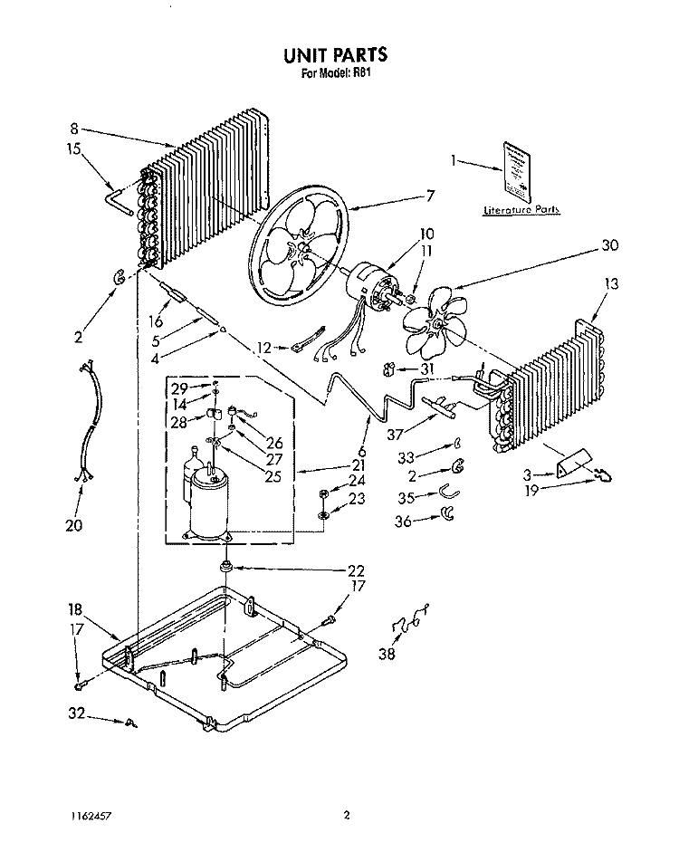 UNIT, LIT/OPTIONAL Diagram and Parts List for R81  Whirlpool Air Conditioner