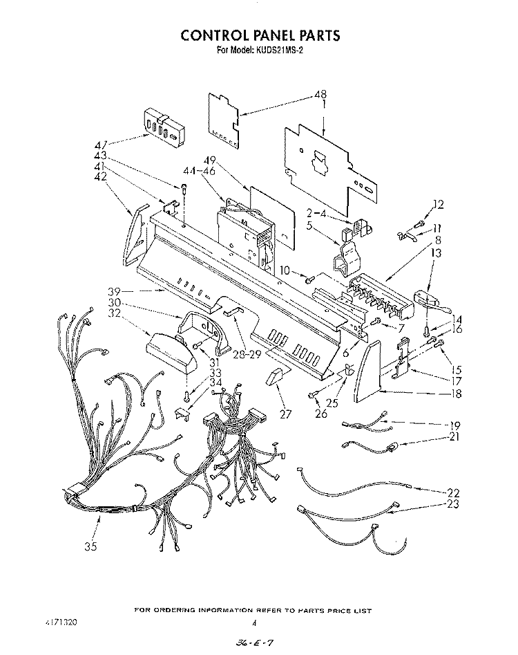 CONTROL PANEL , LITERATURE AND OPTIONAL Diagram and Parts List for KUDS21MS2  KitchenAid Dishwasher