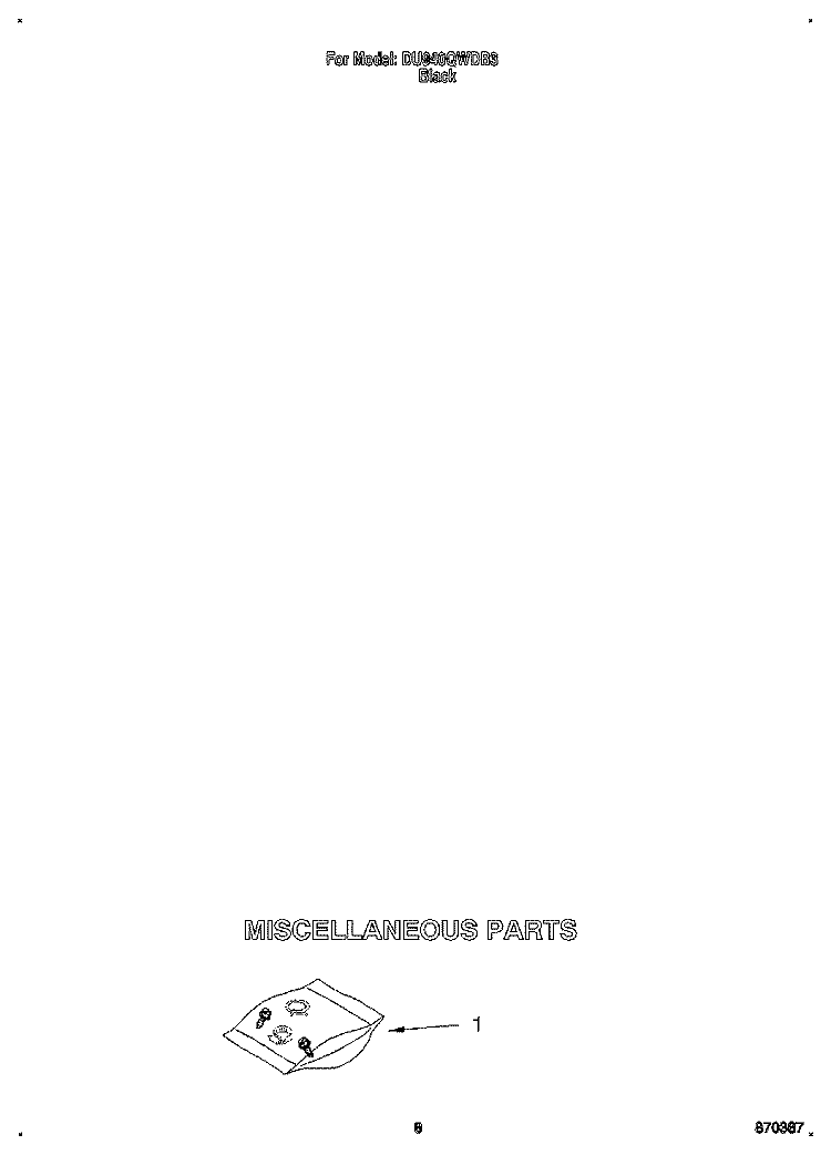 MISCELLANEOUS Diagram and Parts List for DU940QWDB3  Whirlpool Dishwasher