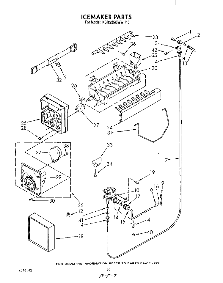 ICE MAKER , NOT ILLUSTRATED Diagram and Parts List for KSRS25QWAL13  KitchenAid Refrigerator