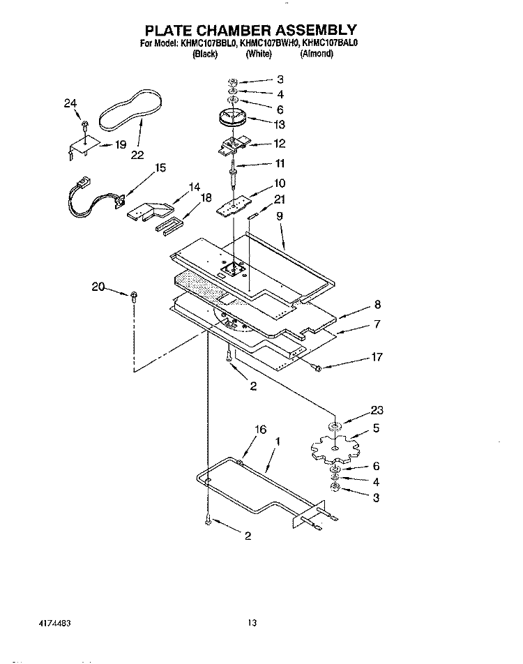 PLATE CHAMBER ASSEMBLY Diagram and Parts List for KHMC107BBL0  KitchenAid Microwave
