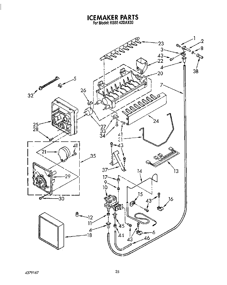 ICEMAKER, LIT\OPTIONAL Diagram and Parts List for KSSS42DAX03  KitchenAid Refrigerator