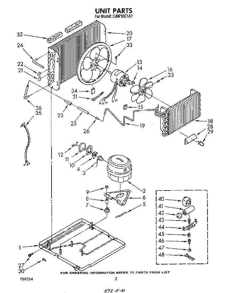 SECTION Diagram and Parts List for CAW10C1A1  Whirlpool Air Conditioner