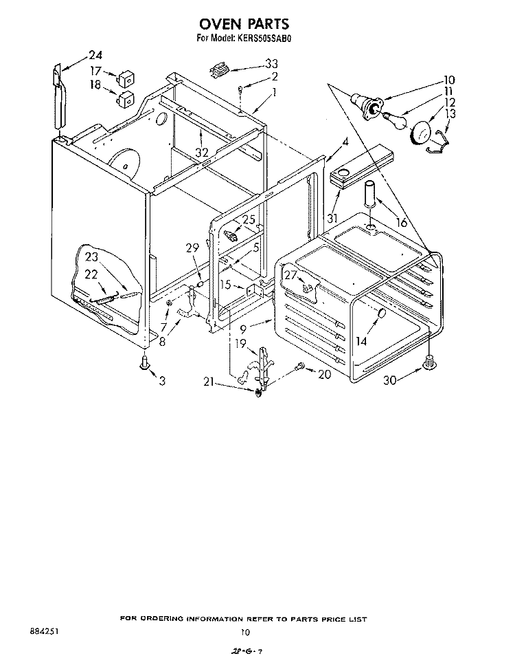 SECTION Diagram and Parts List for KERS505SWB0  KitchenAid Range