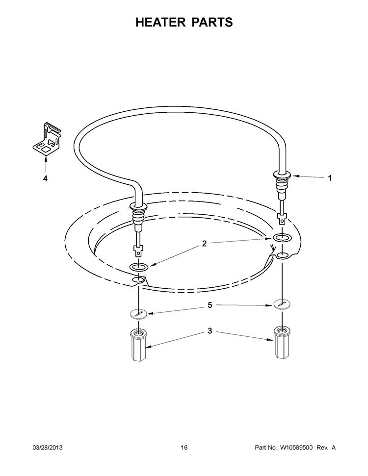 HEATER PARTS Diagram and Parts List for IUD6100BB0  Whirlpool Dishwasher