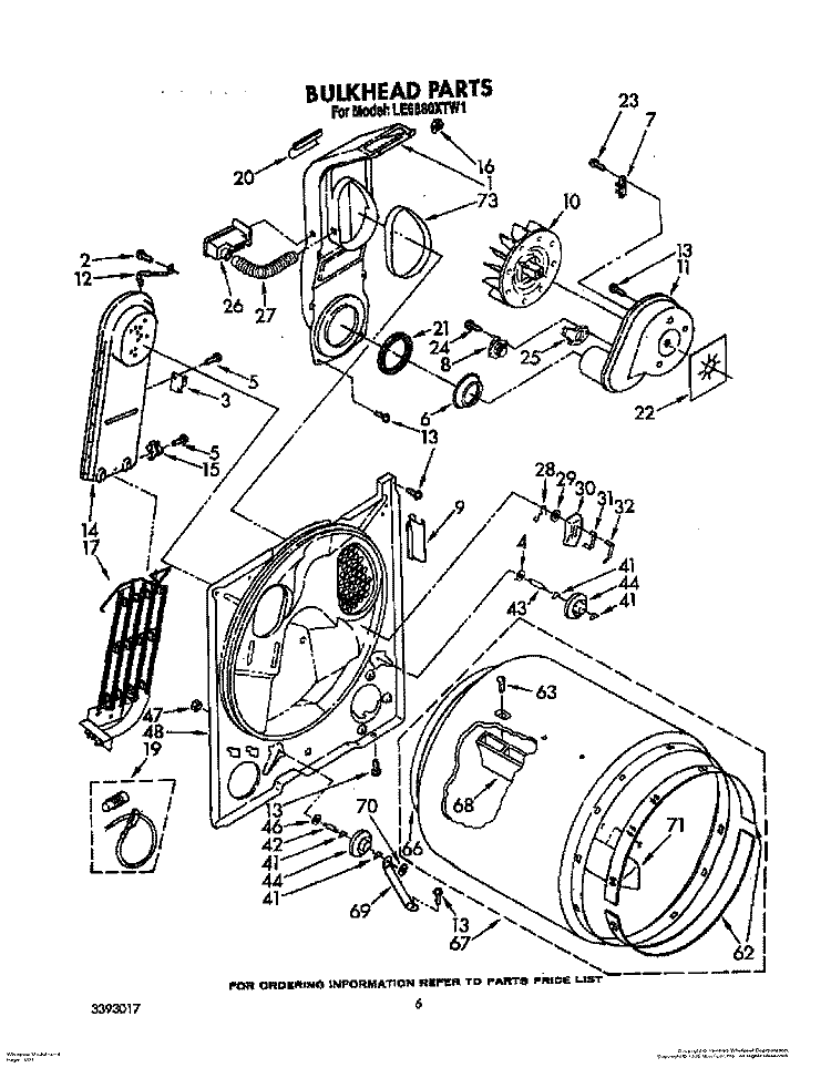 SECTION Diagram and Parts List for LE6880XTN1  Whirlpool Dryer