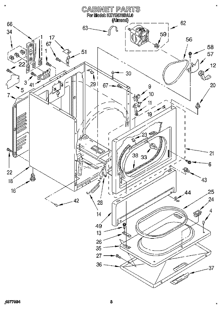 SECTION Diagram and Parts List for KEYE678BAL0  KitchenAid Dryer