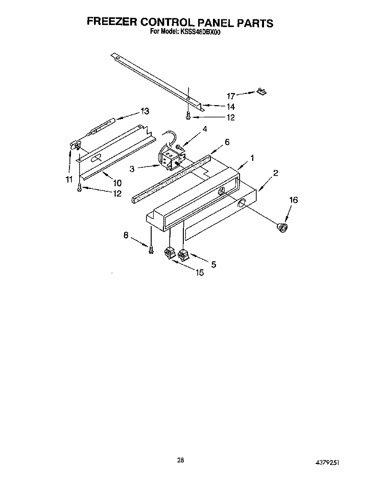 FREEZER CONTROL Diagram and Parts List for KSSS48DBX00  KitchenAid Refrigerator