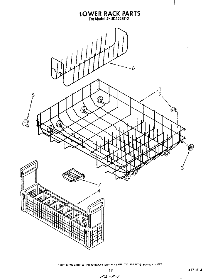 LOWER BACK Diagram and Parts List for 4KUDA22ST2  KitchenAid Dishwasher