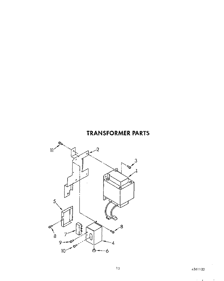 TRANSFORMER Diagram and Parts List for JWARG482WP01  Whirlpool Refrigerator