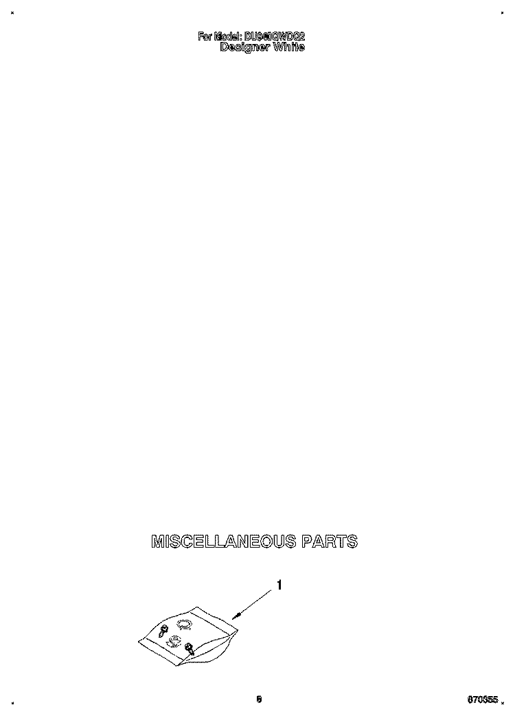 MISCELLANEOUS Diagram and Parts List for DU940QWDQ2  Whirlpool Dishwasher