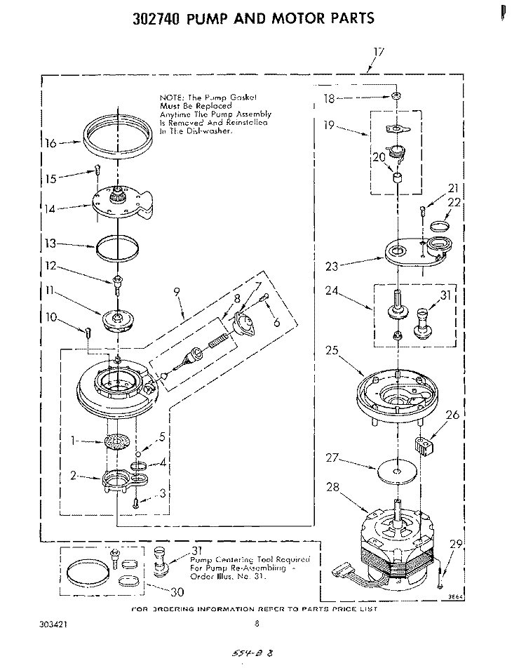 SECTION Diagram and Parts List for DU5503XL0  Whirlpool Dishwasher
