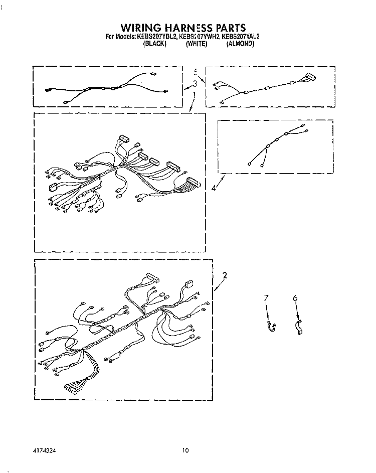 WIRING HARNESS Diagram and Parts List for KEBS207YAL2  KitchenAid Wall Oven