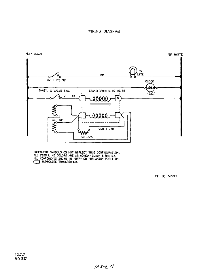 WIRING DIAGRAM Diagram and Parts List for GSIW36WH1  Roper Refrigerator