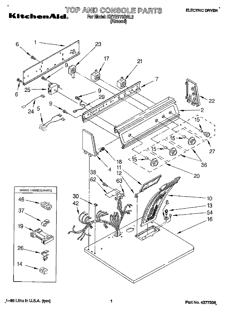 SECTION Diagram and Parts List for KEYE778BAL2  KitchenAid Dryer