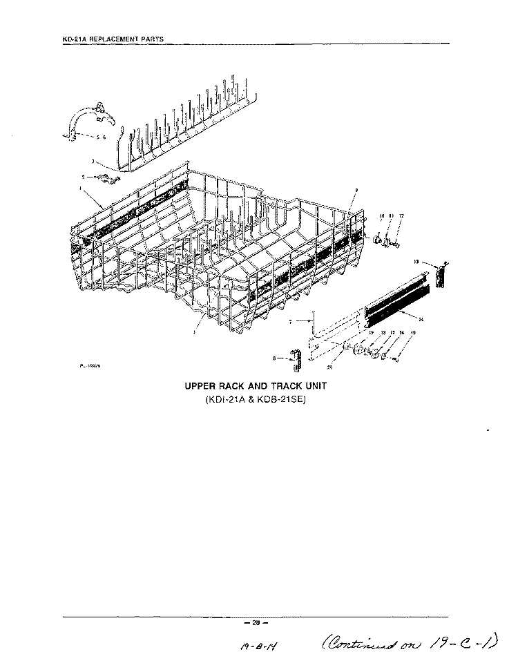 KDI-21A AND KDB-21SE Diagram and Parts List for KDC21A  KitchenAid Dishwasher
