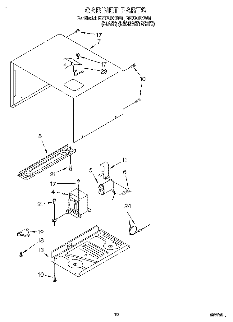 CABINET Diagram and Parts List for RM770PXBQ1  Whirlpool Wall Oven