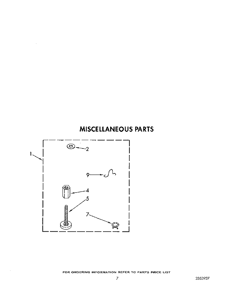 MISCELLANEOUS Diagram and Parts List for GLA5580XSG4  Whirlpool Washer